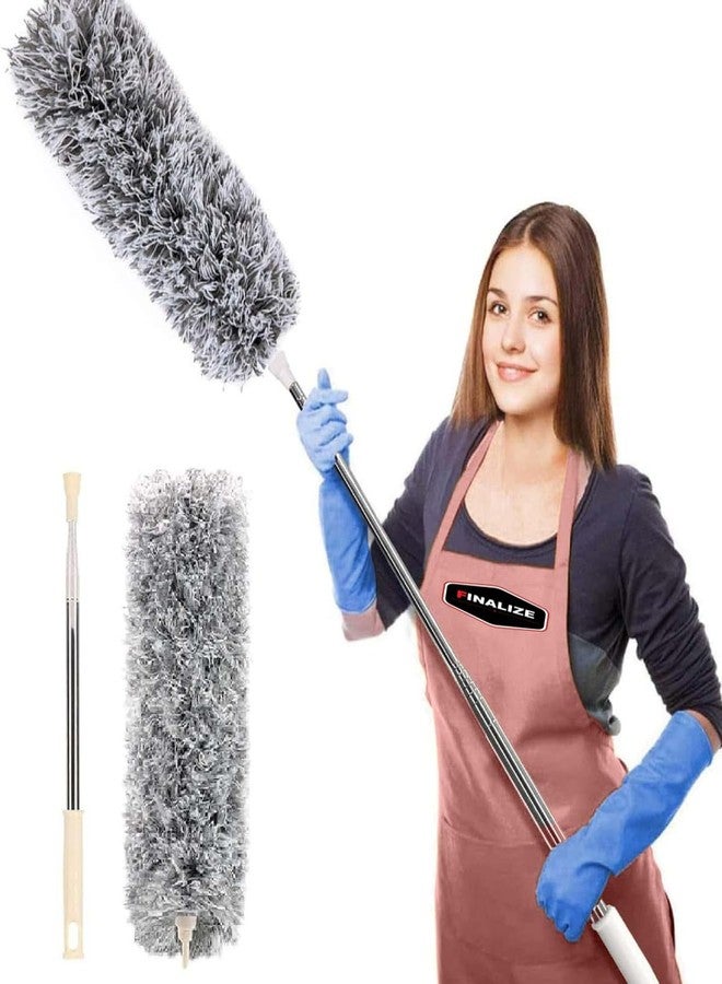 Finalize Microfiber Feather Duster Bendable & Extendable Fan Cleaning Duster with 100 inches Expandable Pole Handle Washable Duster for High Ceiling Fans,Window Blinds, Furniture - Image 1